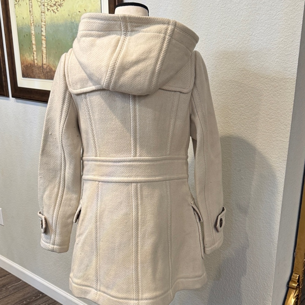 Authentic Burberry Blue Label Cream Hooded Toggle Trench Coat - Picture 6 of 17